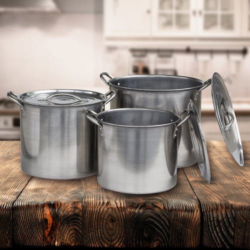 AmeriHome Stainless Steel Stock Pot Set