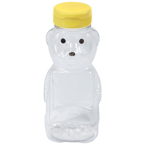 LITTLE GIANT HONEY BEAR BOTTLE W/LID PLASTIC (12 OZ-12 PK)