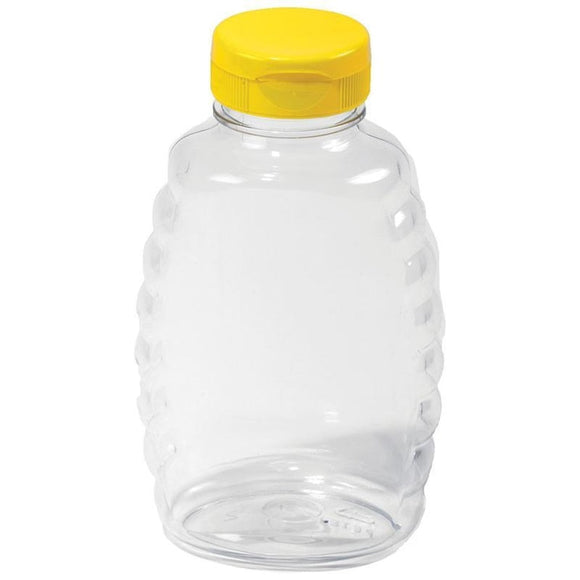 LITTLE GIANT PLASTIC HONEY JAR W/LID (16 OZ-12 PK)