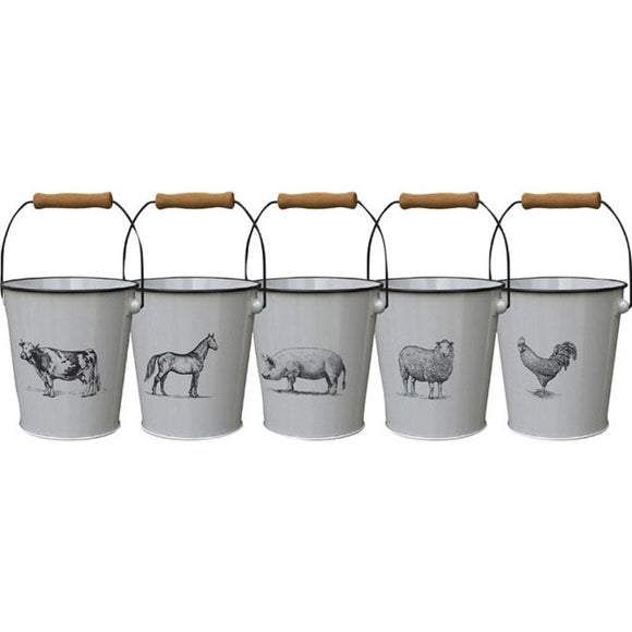 MILKHOUSE VINTAGE FARM ANIMAL PLANTERS ASSORTMENT (7.5 INCH)