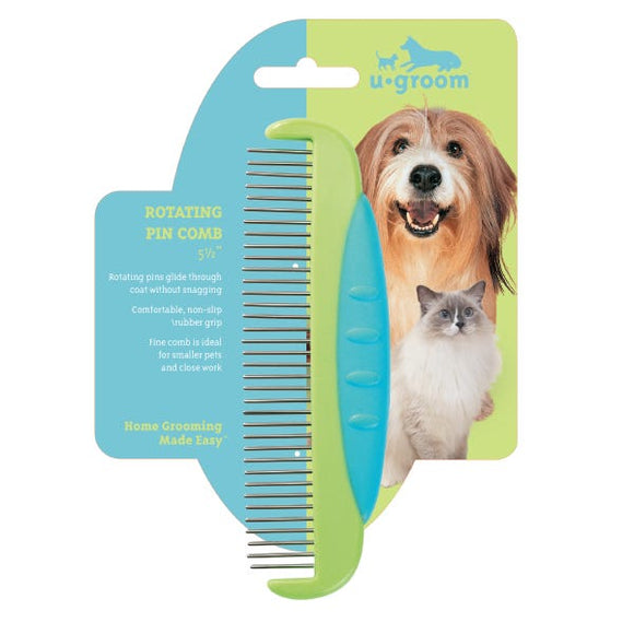 PetEdge U-Groom Rotating Pin Comb 5.5In (5.5