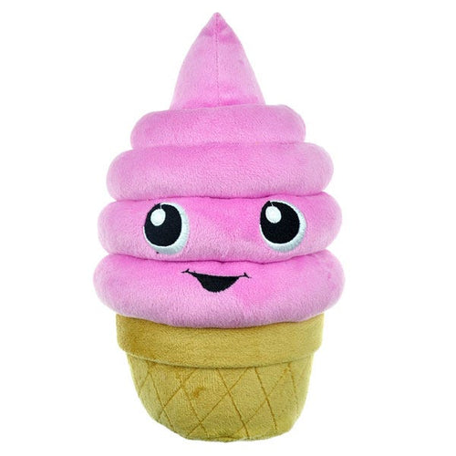 Chomper Food Junkeez Ice Cream Cone Plush Dog Toy - Small (Small)